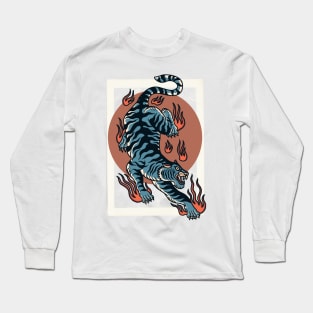 Asian Blue Tiger Long Sleeve T-Shirt